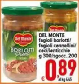 Iper Triscount Del Monte fagioli borlotti offerta