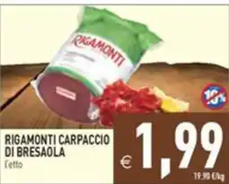 Pim Supermercati Rigamonti carpaccio di bresaola offerta