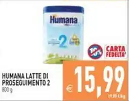 Pim Supermercati Humana latte di proseguimento 2 offerta