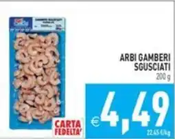 Pim Supermercati Arbi gamberi sgusciati offerta
