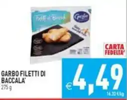 Pim Supermercati Garbo filetti di baccala' offerta