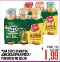 Supermercati EffePiù Yoga succo di frutta albicocca/pera/pesca/ pomodoro offerta