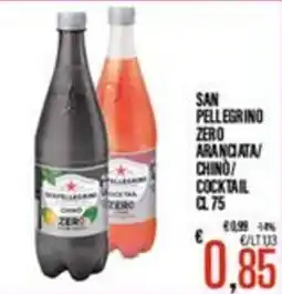 Supermercati EffePiù San Pellegrino Zero Aranciata/Chino/Cocktail offerta