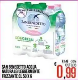 Supermercati EffePiù San Benedetto acqua naturale/leggermente frizzante offerta