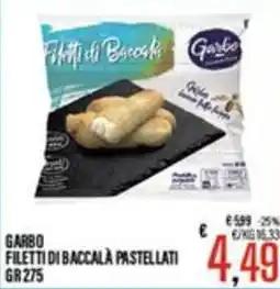 Supermercati EffePiù Garbo filetti di baccalà pastellati offerta