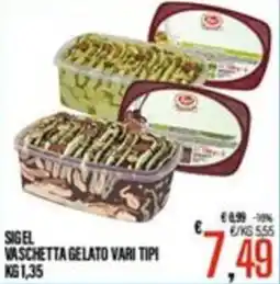 Supermercati EffePiù Sigel vaschetta gelato vari tipi offerta