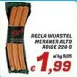 Idromarket Recla wurstel meraner alto offerta