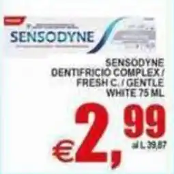 Pewex Sensodyne dentifricio complex / fresh c. / gentle white offerta