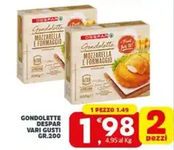 Despar Sicilia Gondolette Despar Mozzarella e Formaggio offerta
