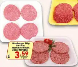 Ipercarni Hamburger tacchino tacchino e bacon offerta