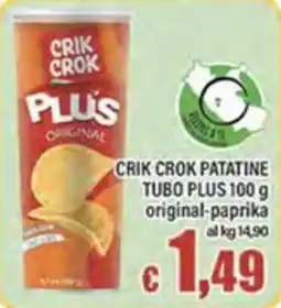 Top Supermercati Crik Crok patatine tubo plus offerta