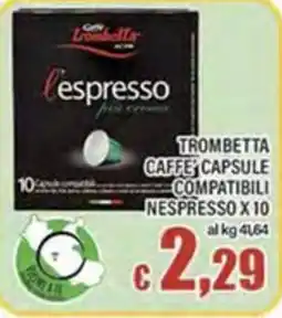 Top Supermercati Caffè Trombetta l'espresso offerta
