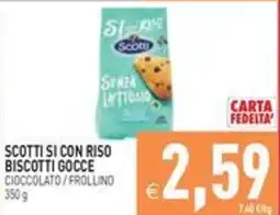 Pim Supermercati Scotti si con riso biscotti gocce cioccolato/frollino offerta
