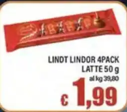 Top Supermercati Lindt Lindor 4pack Latte offerta