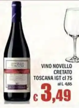 Top Supermercati Vino Novello Cretato Toscana IGT offerta