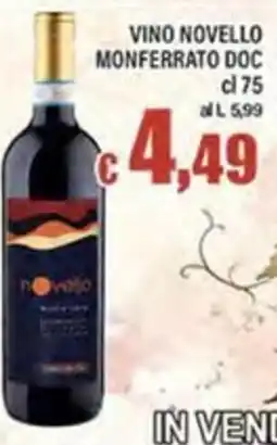Top Supermercati Vino Novello Monferrato Doc offerta