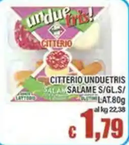 Top Supermercati Citterio undue tris! salame s/gl.s/ offerta