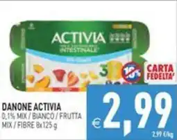 Pim Supermercati Danone Activia 0,1% Mix Bianco / Frutta offerta