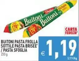 Pim Supermercati Buitoni pasta frolla sottile pasta brisee offerta