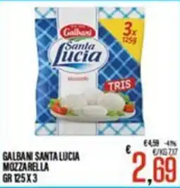 Supermercati EffePiù Galbani Santa Lucia Mozzarella offerta