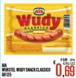 Supermercati EffePiù AIA WURSTEL WUDY SNACK CLASSICO offerta