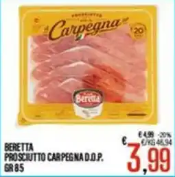 Supermercati EffePiù Prosciutto Carpegna D.O.P. Beretta offerta