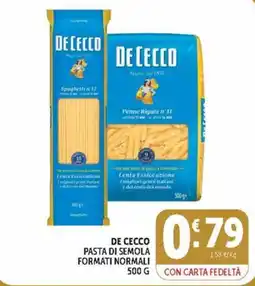 Deco Market De Cecco pasta di semola formati normali offerta
