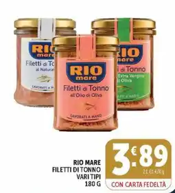Deco Market Rio mare filetti di tonno vari tipi offerta