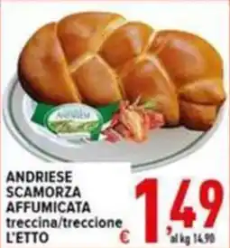 Iper Triscount Andrieise scamorza affumicata treccina/treccione offerta