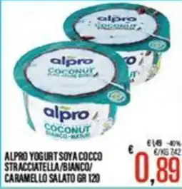 Supermercati EffePiù Alpro yogurt soya cocco stracciatella/bianco/caramello salato offerta