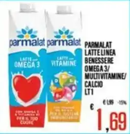 Supermercati EffePiù Parmalat Latte Linea Benessere Omega 3/Multivitaminе/Calcio LT1 offerta