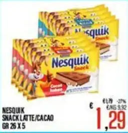 Supermercati EffePiù Nesquik Snack Latte/Cacao offerta