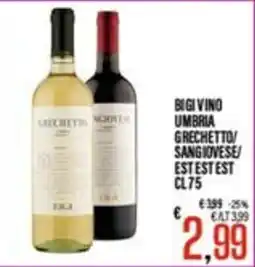 Supermercati EffePiù Big vino umbria grechetto/sangiovese offerta