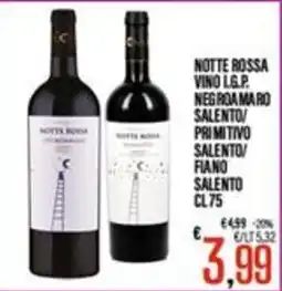 Supermercati EffePiù Notte Rossa vino l.g.p. negroamaro salento/primativo salento/fiano salento offerta