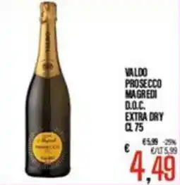 Supermercati EffePiù Valdo Prosecco Magredi D.O.C. Extra Dry offerta