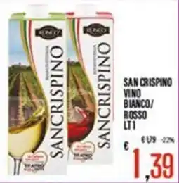 Supermercati EffePiù San Crispino vino bianco/rosso offerta
