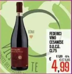 Supermercati EffePiù Federici vino cesanese d.d.c.g. cl.75 offerta