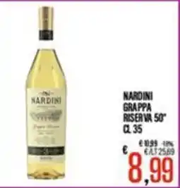 Supermercati EffePiù Nardini Grappa Riserva 50° offerta