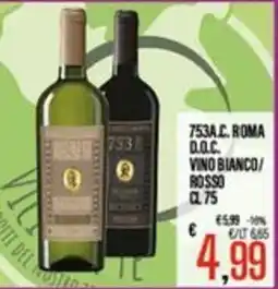 Supermercati EffePiù 753A.C. ROMA Vino Bianco/Rosso offerta
