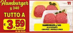Iper Triscount Hamburger alla pizzaiola/ con speck-provola e speck offerta