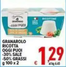 Iper Triscount Granarolo ricotta offerta
