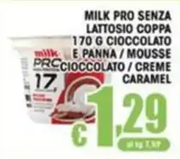 Sacoph Milk Pro senza lattosio coppa cioccolato / creme caramel offerta