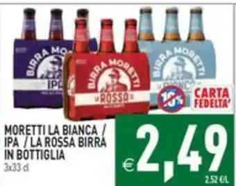 Moretti la bianca / ipa / la rossa birra