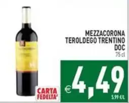 Pim Supermercati Mezzacorona Teroldego Trentino DOC offerta