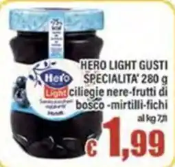 Top Supermercati Hero Light Specialità ciliegie nere-frutti di bosco-mirtilli-fichi offerta