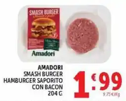 Deco Market Amadori Smash Burger Hamburger Saporito con Bacon offerta