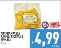 Pim Supermercati Artigianpasta ravioli ricotta e spinaci offerta