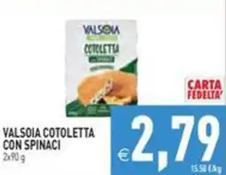 Pim Supermercati Valsolia cotoletta con spinaci offerta