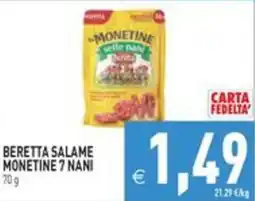 Pim Supermercati Beretta salame monetine 7 nani offerta