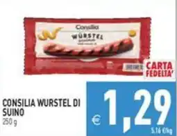Pim Supermercati Consilia wurstel di suino offerta